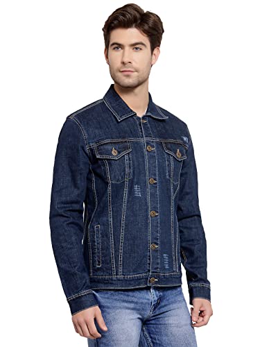 Image of Style Quotient Men Blue Washed Denim Jacket