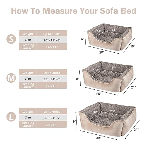 Joejoy Rectangle Dog Bed For Large Medium Small Dogs Machine Washable Sleeping Sofa Non-Slip Bottom Breathable Soft Puppy Bed Durable Orthopedic Calming Pet Cuddler thumb #3