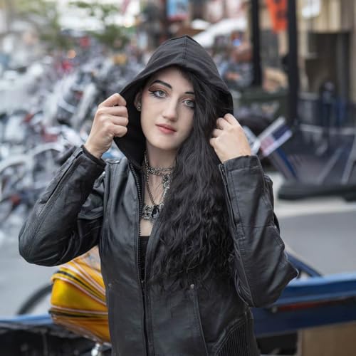 Image of Milwaukee Leather Women's Premium Leather Motorcycle Riding Jacket With Removable Hoodie Liner
