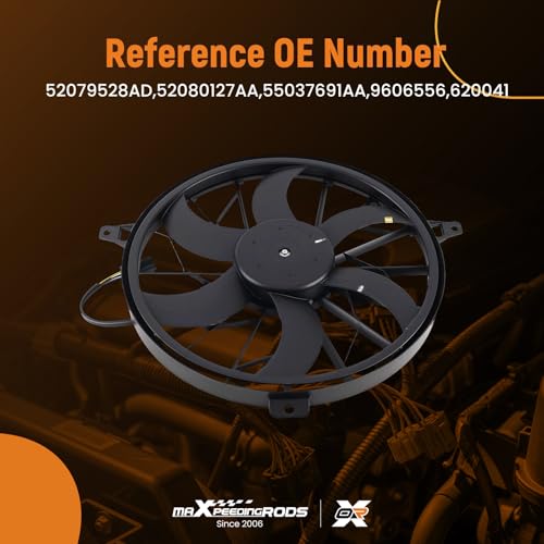 Image of maXpeedingrods Radiator Cooling Fan Assembly for Jeep Grand Cherokee 4.0L 2004 (submodel: Laredo, Limited,Special Edition), 52079528AD 620041 52080127AA