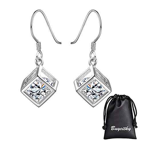 Minimalist Sterling Silver Plated Drop Dangle Earrings Bar Earrings Line Simplify Earrings (Style D)