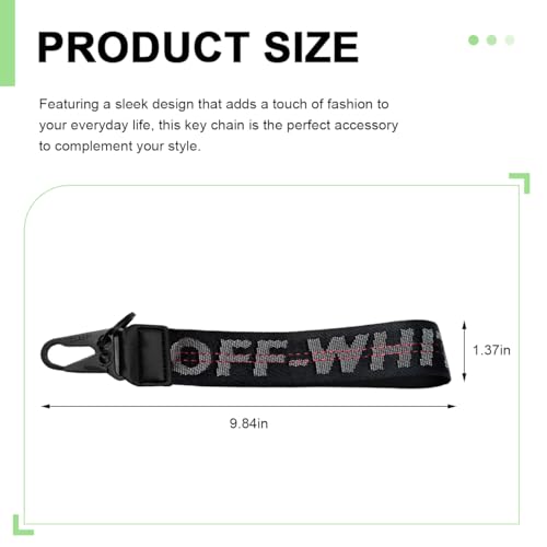 Image of DXNQ Car Keychain, Fabric Keychain Wrist Lanyard, Key Ring for Cars Keys Wallets Jeans Decoration, Car Accessories (Black)