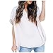 XUNN Top estivo da donna, a maniche corte, scollo a V, casual, con bottoni, camicetta da donna, stile casual, bianco, XL