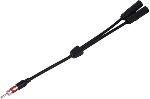 Miniatura 7 de Adaptador divisor de antena AM FM para coche, divisor de antena de radio para automóvil, cable estéreo 1 macho a 2 hembra conector adaptador Y para
