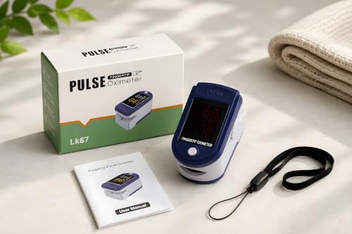 Image of Fingertip Pulse Oximeter, Digital SpO2 Oxygen Saturation & Pulse Rate Monitor with LED Display, Portable Finger Oxygen Meter for Home, Travel, Fitness & Daily Use