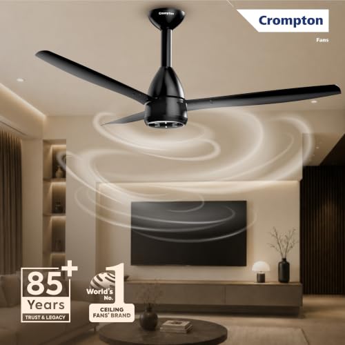 Image of Crompton Energion Grace 1200mm BLDC Ceiling Fan | Point Anywhere Remote Control | BEE 5 Star Rated Energy Efficient | Superior Air Delivery | 4* Year Manufacturer Warranty | Matte Black