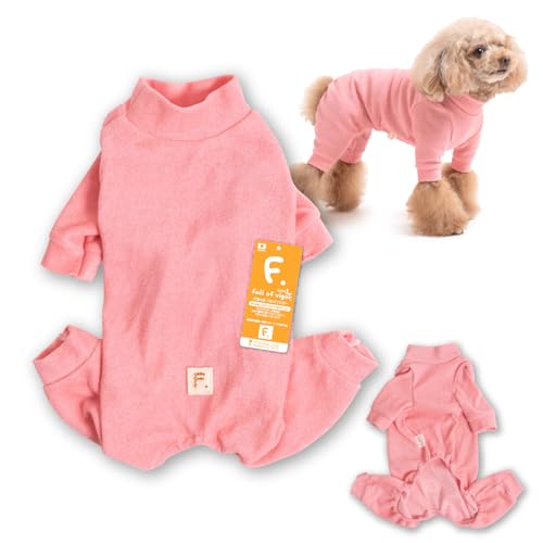 小型犬 シンプル 長袖 パイル お部屋着 つなぎ ロンパース 犬の服 フルオブビガー 6/ピンク NM
