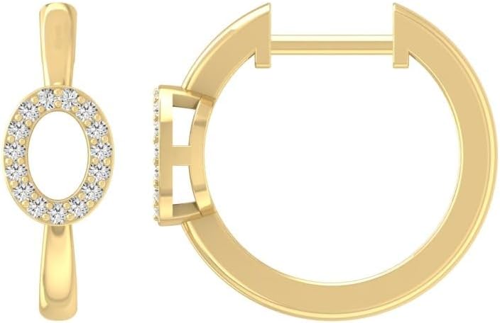1/10 Carat Lab-Grown Diamond Hoop Earrings for Women | 10K Gold or Silver Hoop Earrings | VS Clarity and D-F Color