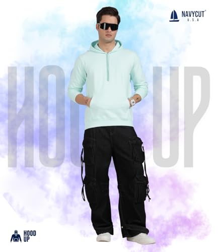 Image of Cotton Hoodies for Men | Pullover | Winter Wear | Hoodie | Hooded Sweatshirt | Kangaroo Pockets Hoodie|Regular Fit |Size S- 2XL