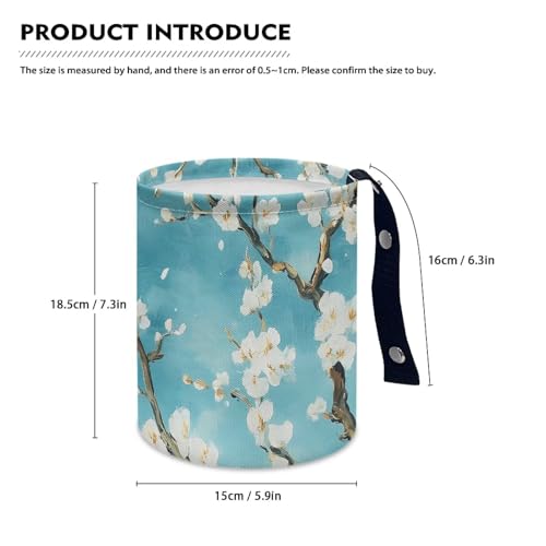 Image of Flower Car Garbage Can Small Trash Can with Leak Proof Inside Liner And Hanging Strap Car Organizer Portable Car Essentials