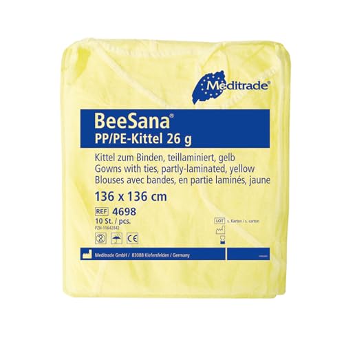 Blouse d'isolation Meditrade BeeSana en PP/PE jaune 26g pour protection