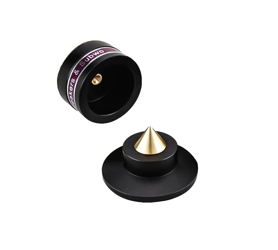 Cuifati Audio Isolation Pad Spikes, Aluminum Speaker Spike+Speaker Isolation Feet Top Pad, Anti?Vibration Speaker Feet & Spikes, for Speakers, amplifiers, Turntables, CD/DVD Players(Black)