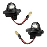 FSTURIOS 2PCS Full LED License Plate Light Tag Lamp Assembly, 6500K White Car Tag Light Compatible with F150 F250 F350 Bronco Explorer, Car License Plate Light Assembly Replacement (3 LED Chips)