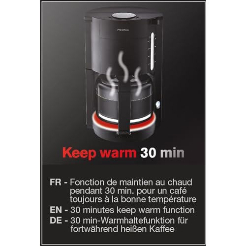 Cafetera de filtro Krups ProAroma negra independiente con jarra de vidrio 8