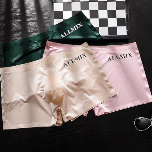 3Pcs Low Waist Underwear Set For men Seamless Sexy Thongs Ice Silk Briefs for Sports Travel Casual Seay HomeWear3