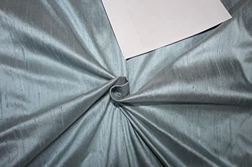 Pure soie Dupioni bleu ivoire 137cm tissu haut de gamme pour haute couture