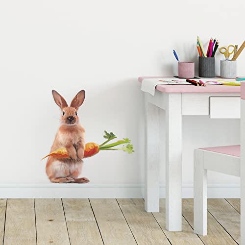 Vinilos decorativos con conejito y zanahoria, vinilo impermeable desmontable miniatura 5