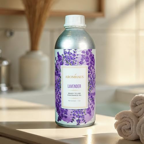 Image of Lavender Fragrance Oil 1L | Ready-to-Use Aroma Oil for Diffusers, Vaporizers & Oil Warmers | Luxurious Long-Lasting Home & Spa Fragrance | IFRA Certified | Infused with Essential Oils