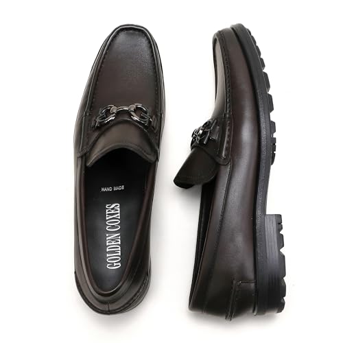 Image of Formal Dress Shoes for Men, Premium Buckle Moc-Toe Business Shoes Casual Slip-on Penny Loafer