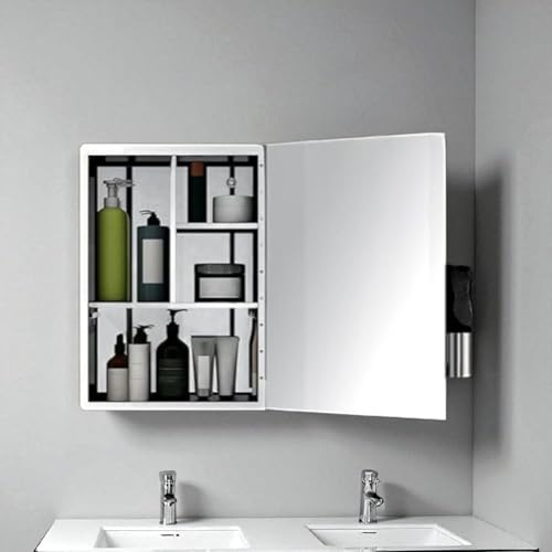 Image of Premium Bathroom Cabinet with Mirror Stainless Steel Mirror Cabinet for Storage Organizer Wash Basin /Shelf for Wall with Mirror Saloon, Hospitals, /Bathroom Accessories (Size 14x20 Inch)