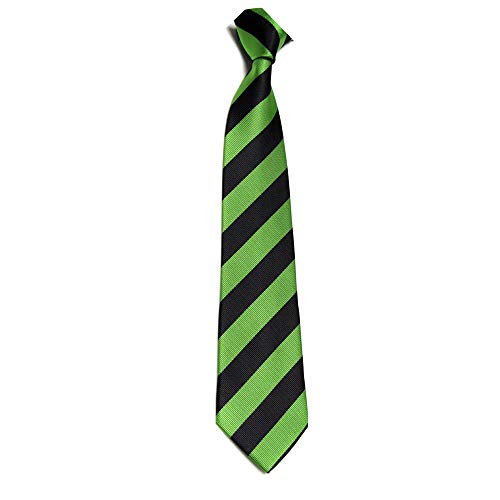 New College Tie Men's Stylish Striped Neck Ties Colorful Printed Neckwear (A12 green+black)