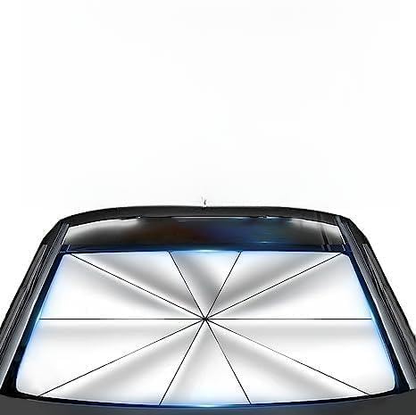 DYQFFF Car Windshield Sun Shade Umbrella for Chevrolet Silverado/Suburban/Tahoe/Corvette, 360° Rotation Foldable Front Windscreen Sun Shade Protector Windshield Sunshade Umbrella,B-L(140 * 80CM)