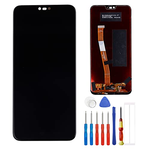 E YIIVIIL Pantalla LCD de repuesto para pantalla táctil, digitalizador compatible con Huawei Honor 10, montaje de huellas dactilares, cristal negro