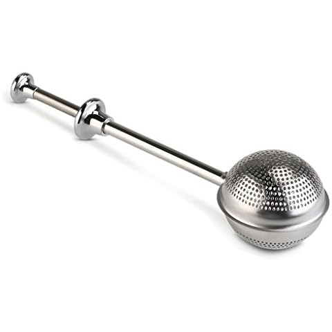 Bobury Ball Shaped Tea Infuser Stainless Steel Tea Strainer Push Style Tea Infuser Strainer Tea Infuser Tool Cover