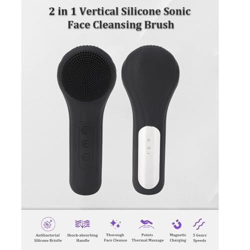 Brosse de nettoyage du visage à vibrations et silicone rechargeable
