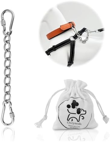 Dog Collar Safety Clip, Chew Proof Prong Collar Double Ended Backup Clasp Stainless Steel, Heavy Duty Dog Chain Leash Connector for Harness, Pinch Collar, Gentle Lead with Carabiner, 8in