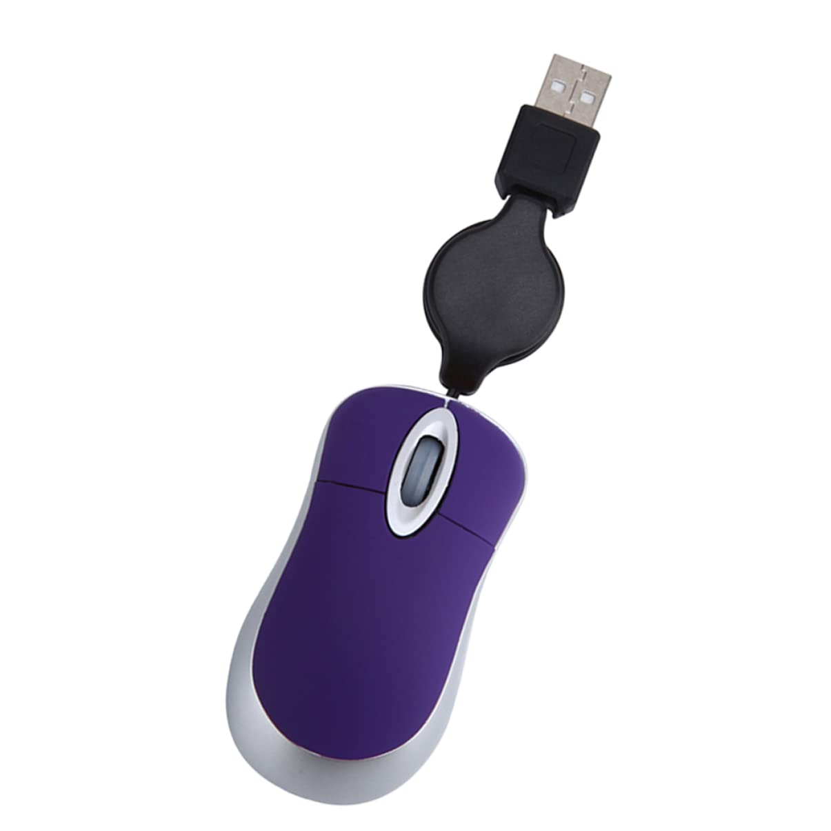KOMBIUDA Computer Mini USB Mouse Gaming mice Wired USB mice USB Plug Notebook Mouse Working Comfortable Corded Mouse Mute Wired Mouse Luminous Laptop Purple Child Retractable Cable