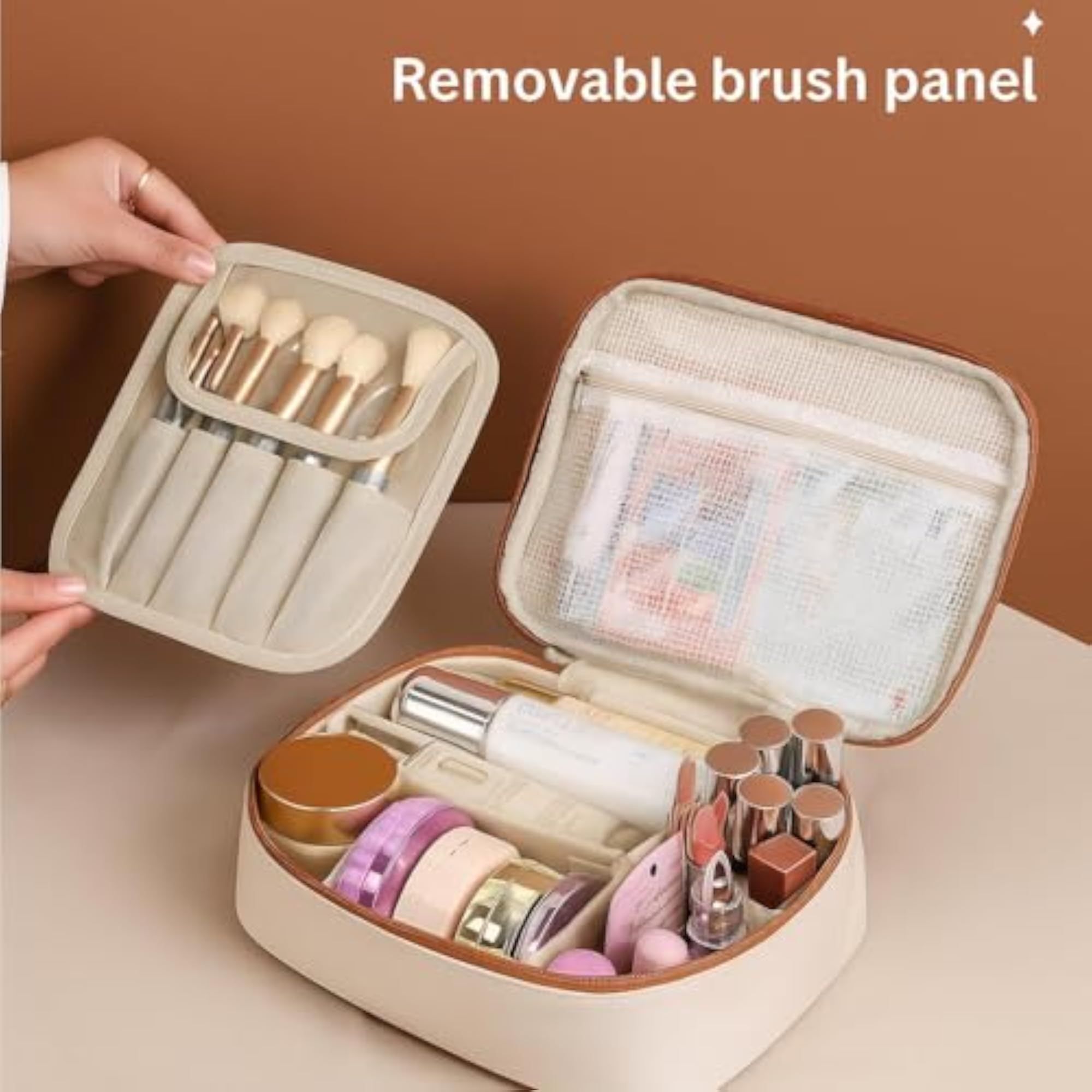 Travel Makeup Bag, Portable Cosmetic Bag for Women