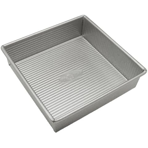 USA Pan Bakeware Square Cake Pan, 8 inch, Nonstick & Quick Release Coating, Made in the USA from Aluminized Steel Cover