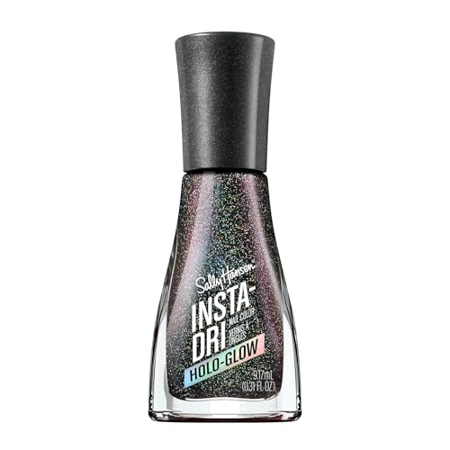 Sally Hansen Insta-Dri Holo-Glow Nail Polish | Quick Dry, Long Lasting, Streak-Free Shine | Opaque, Shimmery | 108 Chrome Zone | Holographic Silver Nail Color