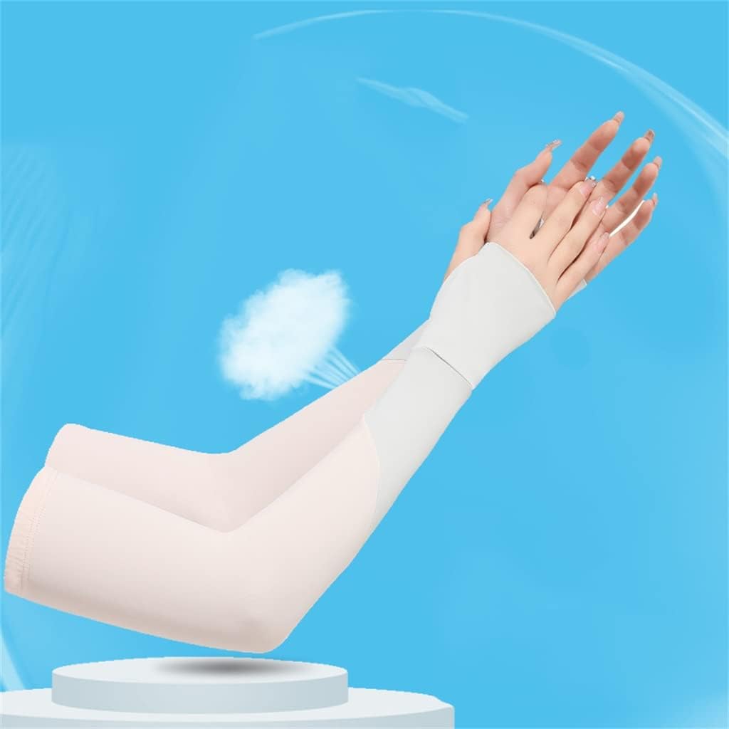 HBJWOV Ice Sleeve Ice Silk Sleeve Sleeve Men and Women Splicing Extended Outdoor Armguard Sleeve(D)