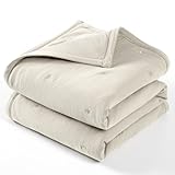 Lulu moon Baby Crib Blanket - Jersey Cotton Crib Quilt for Infant and Toddler Bedding - Lightweight Nursery Quilted Blanket for Girls and Boys 30x40''(White