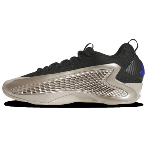Adidas Anthony Edwards1 Low - Men's (JQ6133, Core Black/Lucid Blue/Champagne Metallic)2