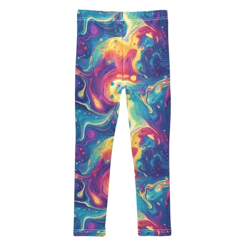 Girls Leggings Soft Toddler Ankle Length Bottoms Neon Fluid Kids Dance Yoga Pants 4-10 Years2