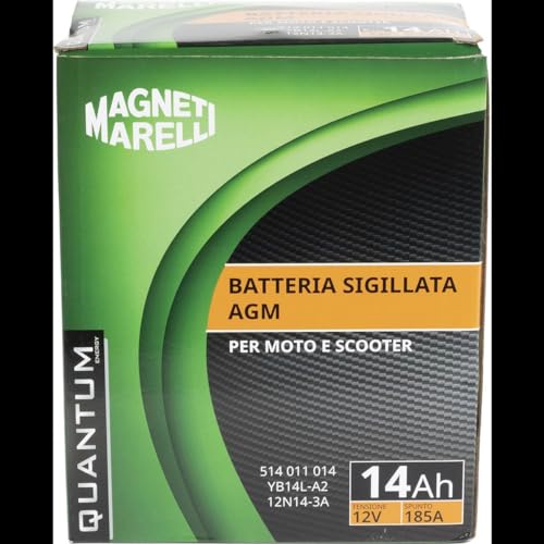 Quantum Energy Batteria Moto E Scooter 14AH 12V 185A Tecnologia Agm Sigillata Polo Positivo Sinistro - 2