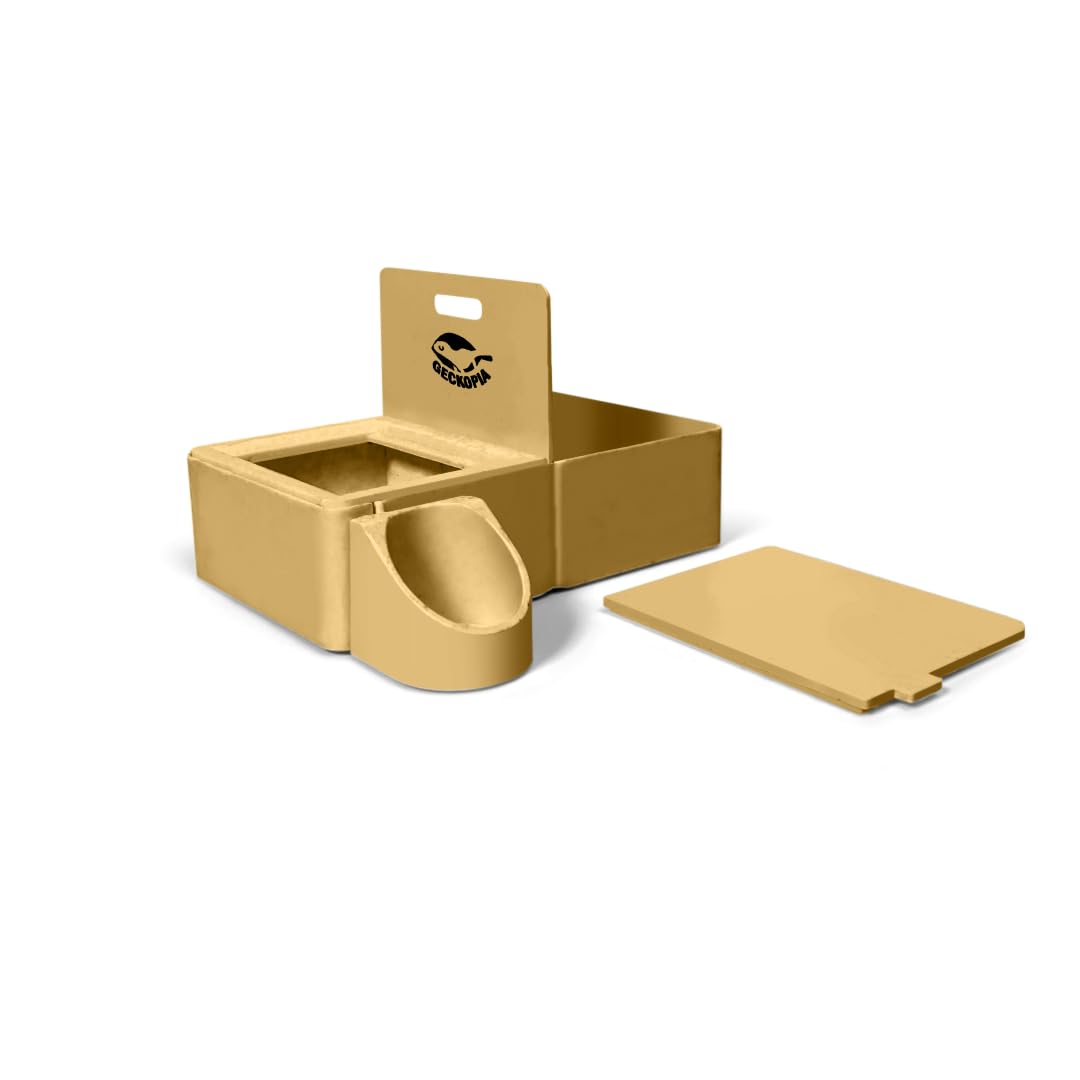 Geckopia Triple Dish 3.0 | 3 in 1 Reptile Bowl | Gecko & Reptile Calcium & Water Food Bowl | Mealworm Dish in BioPlastic | Wood