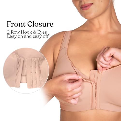 Image of HSIA Posture Bras for Women - Front Closure Bra for Women No Underwire Back Support Plus Size Full Coverage Bra