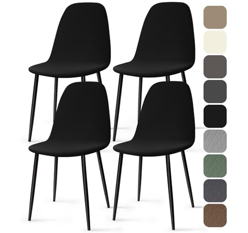 Housse de Chaise Scandinave 4 Pieces Universel Housses Chaise de Salle à Manger Lavable Extensible Couverture de Chaise Housse Chaise pour Décoration Salon Cuisine...