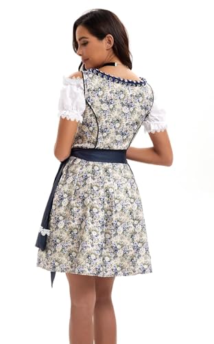 Ytws Blue-White Dirndl Dresses Women Outfits For German Traditional Oktoberfest Costume Cosplay thumb #1
