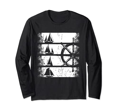 Retro Vintage Sail Sailboat Sailor Gifts Maglia a Manica