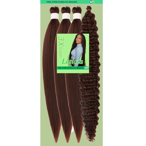Brown Braiding Hair Pre Stretched Color 33 Knotless Braiding Hair for Boho Braids Ez Braid