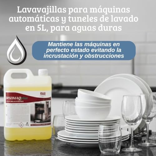 Detergente lavavajillas máquina Profesional 6 kg | Aguas muy duras | para Lavavajillas Automáticos y Túneles de Lavado, Desengrasante, evita incustraciones, | Para lavado de la vajilla y utensilios - imagen 2