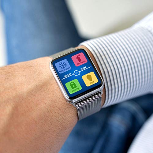 Magnetic Watch Band Compatible for Apple Watch Bands 38mm 40mm 42mm 44mm，2 Pack Replacement Milanese Bands for iwatch Iseries 6 series 3 series SE , Loop Stainless Steel Mesh Metal Balck Sliver Rose Gold Blue Pink - Thumbnail 2