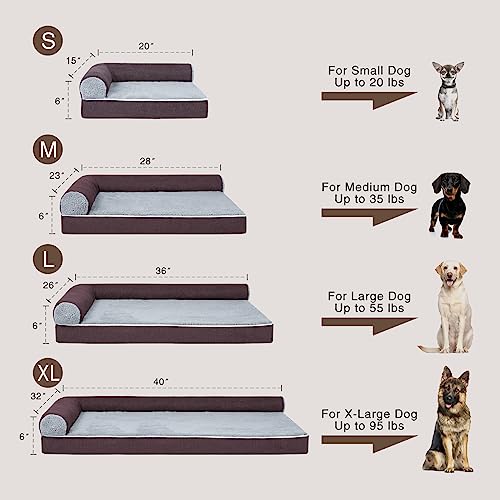 Orthopedic Dog Bed For Medium Dog, Dog Sofa Bed With Washable Cover & Nonskid Bottom, Removable Comfy Pet Sofa Bed, 30 X 20 Inch, Brown #TOP7