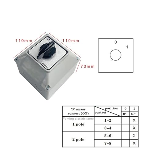Commutateur rotatif de changement 32A avec contacts argent durables IP65 - 3
