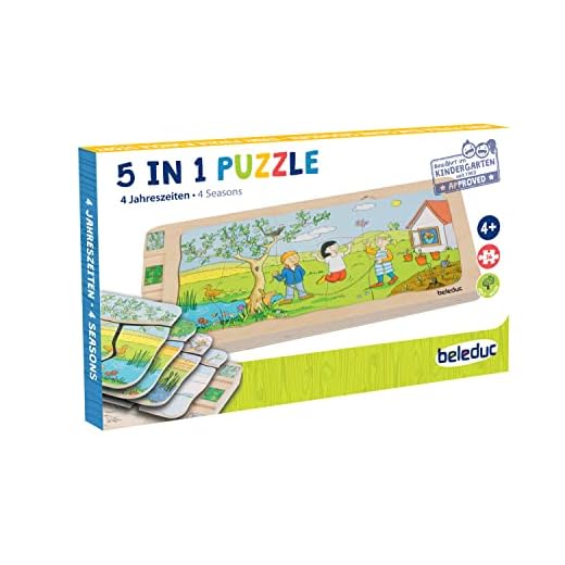 beleduc - Lagenpuzzle 4 Jahreszeiten - Puzzle Legespiel Kinderspiel Bodenpuzzle